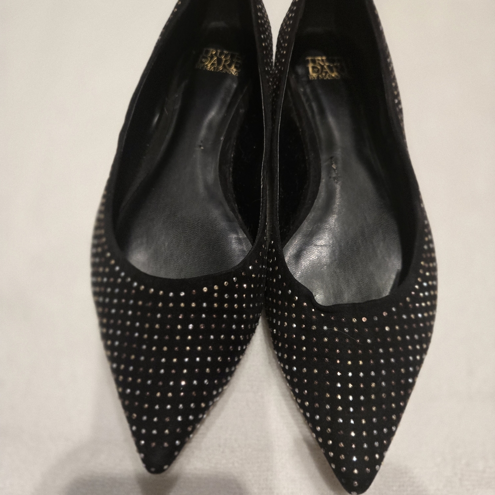 Studded Black Pointed-Toe Flats - Women's Slip-On Loafers